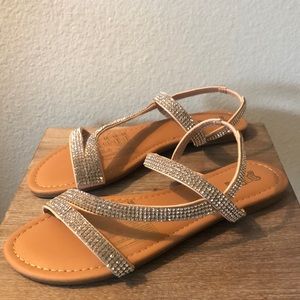 BRASH - NEW “Margarita” Nude Embellished Strappy Sandals Size 6 1/2